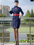 SIW Siwen Media 051 China Eastern Airlines uniform, cap, scarf, skirt, four pieces set - Siqi(16)